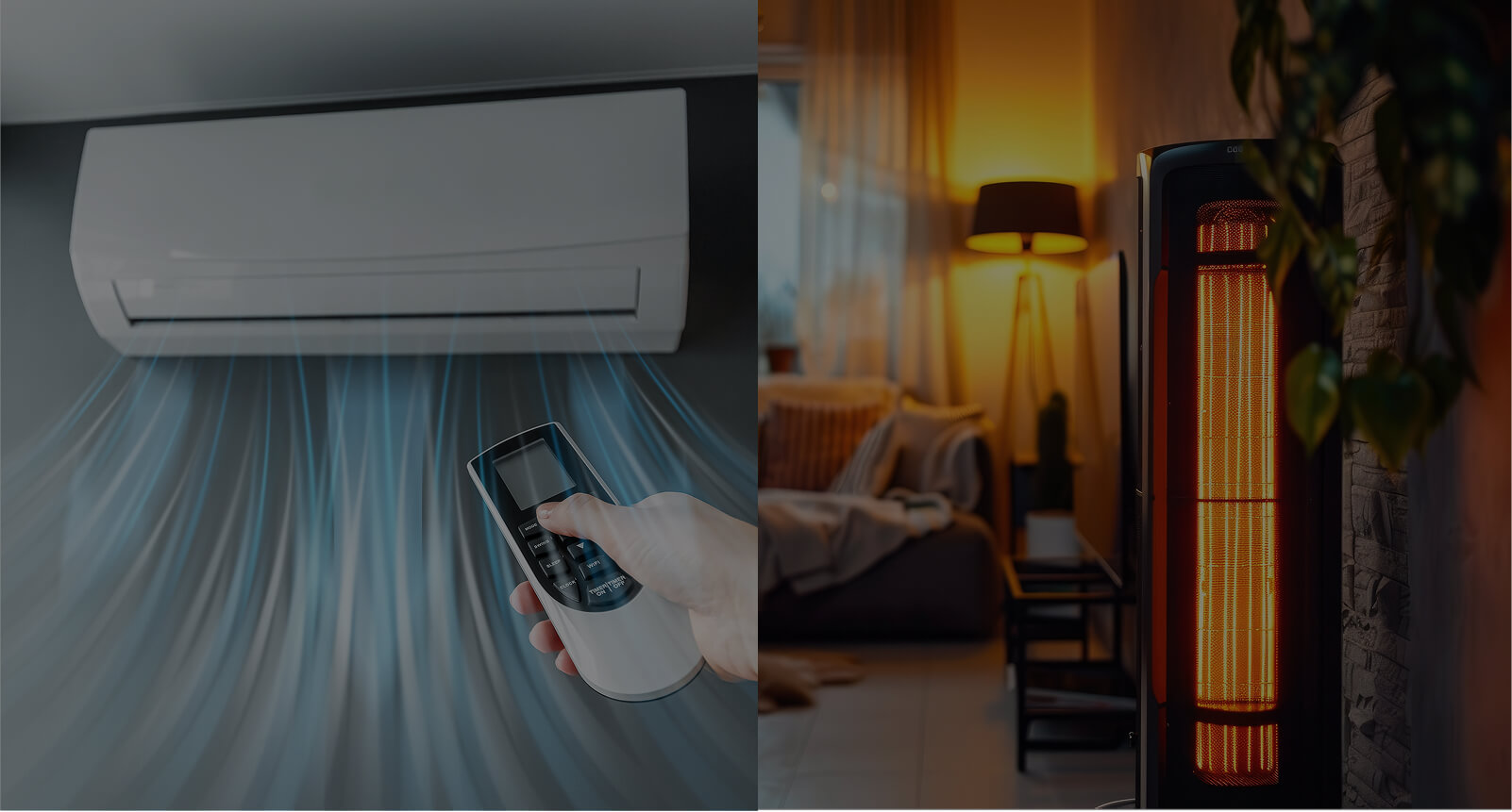 Coolair technicians servicing a home air conditioning system
